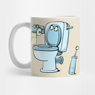 toilet bowl and toilet paper holder Mug